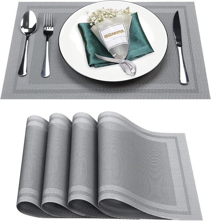 Placemats Set of 4, Heat and Stain Resistant Indoor/Outdoor Place mats by BxzanDya-LifeSmartMaker