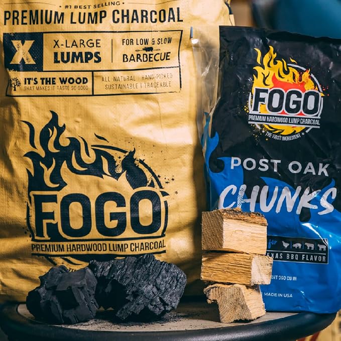 FOGO Premium Lump Charcoal 17.6 Pound Bag, Extra Large Sized Lump Charcoal - Image 5