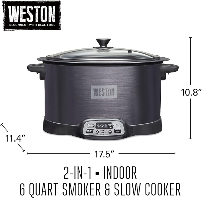 WESTON BRANDS 2-in-1 Indoor Electric Smoker & Programmable Slow Cooker - Image 8