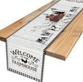 Farmhouse Rooster Table Runner, Rustic Farm Animals Cow Pig Chicken Coffee by Unknown
