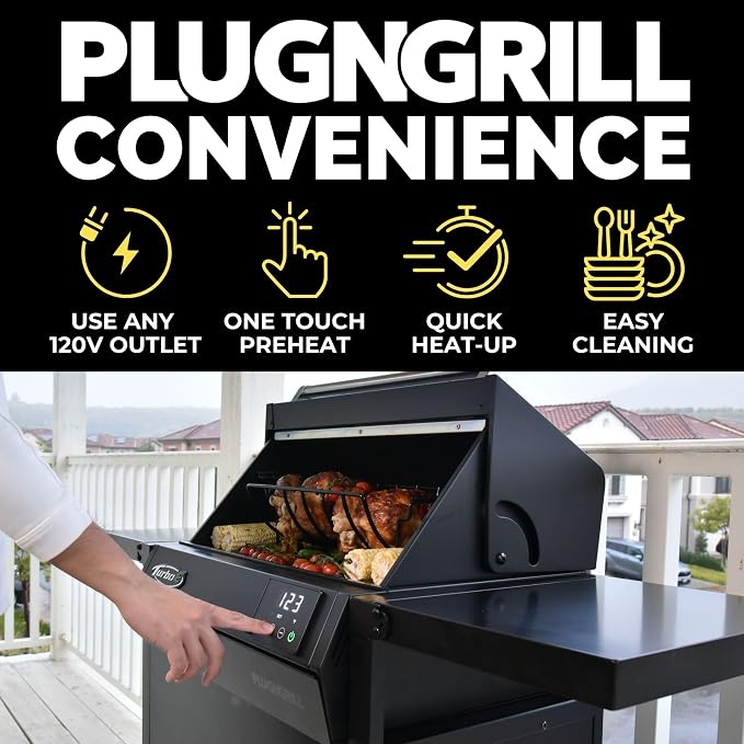 Turbo E XL Electric Grill, 1700W Infrared, Warming Rack and Probe, Apartment - Image 6