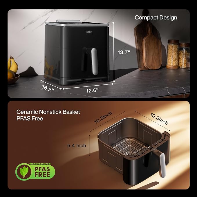 Typhur 8QT Sync Air Fryer with Built-in Wireless Meat Thermometer, 9-in-1 Smart - Image 4