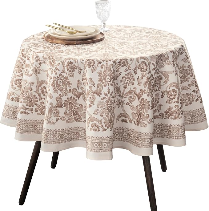 Maison d' Hermine Table Cloth Round Table 100% Cotton 69 Inches Fall Tablecloth by MaisondHermine