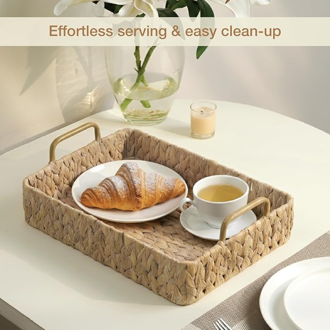 Set of 2 Rectangular Wicker Trays - Image 4