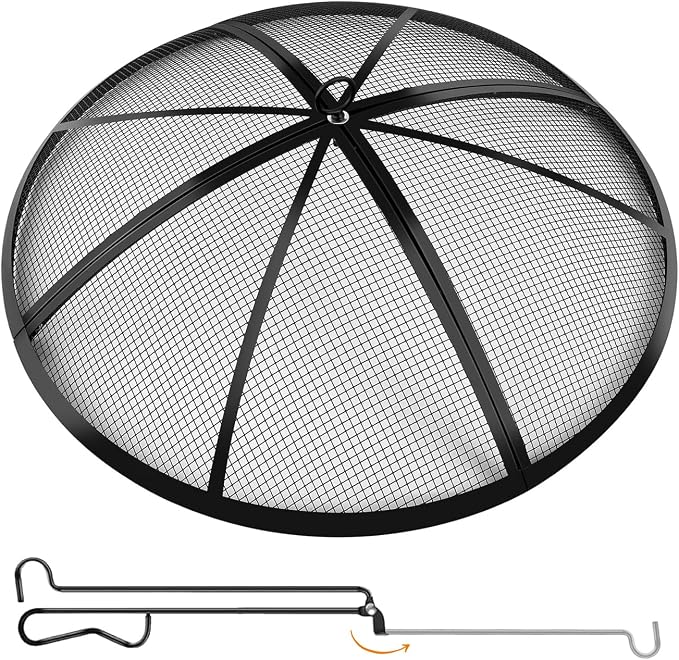 Fire Pit Spark Screen, Outdoor 27 Inch Round Fire Pit Screen - Image 6
