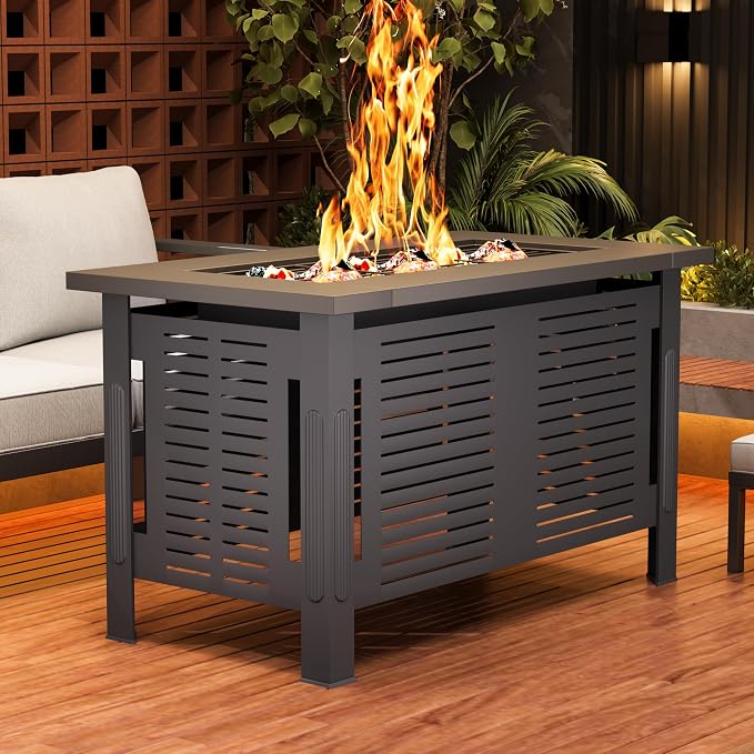 U-MAX Fire Pit Table, 43 Inch Wood Burning BBQ Grill Firepits, Metal Fireplaces - Image 6