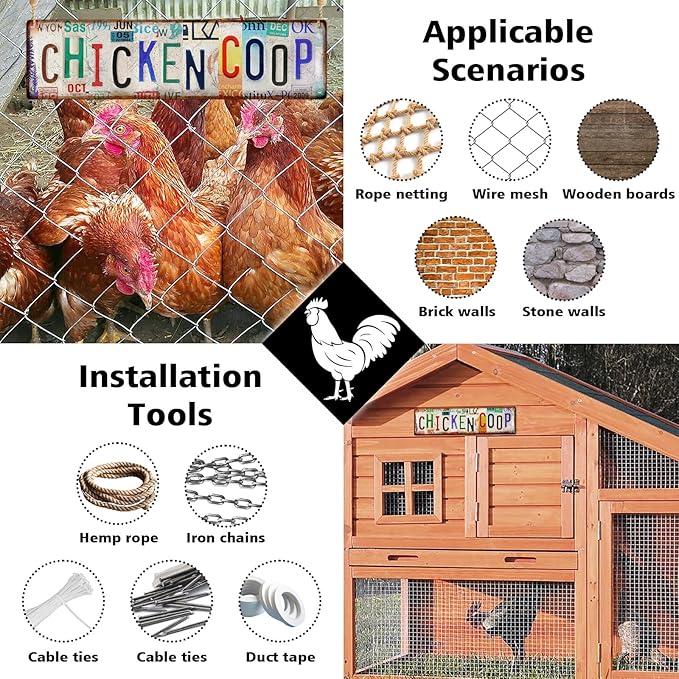 Vintage Chicken Coop Accessories – Funny Rooster Garden Signs and Grunge Room - Image 4