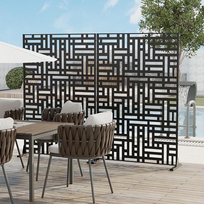 Casaphoria Privacy Screen 72" H x 45" W Metal, 2 Pack Outdoor Freestanding - Image 2