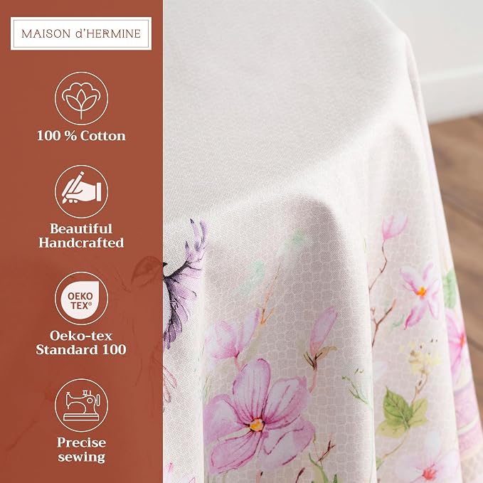 Maison d' Hermine Table Cloth Round Table 100% Cotton 69 Inches Tablecloth - Image 2