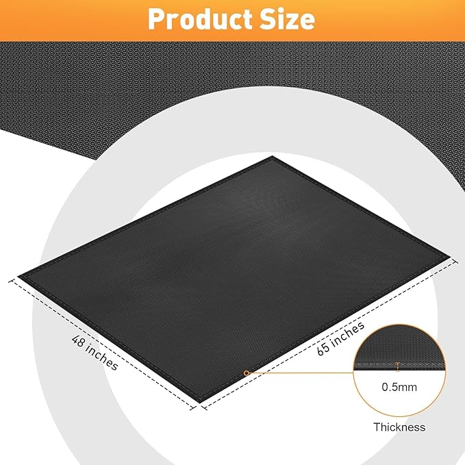 Grill Pad Floor Mat 48 x 65 Inch Fiberglass with Silicone Coating