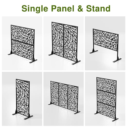 Casaphoria 72" H x 47" W Metal Outdoor Privacy Screen, Freestanding Decorative - Image 8