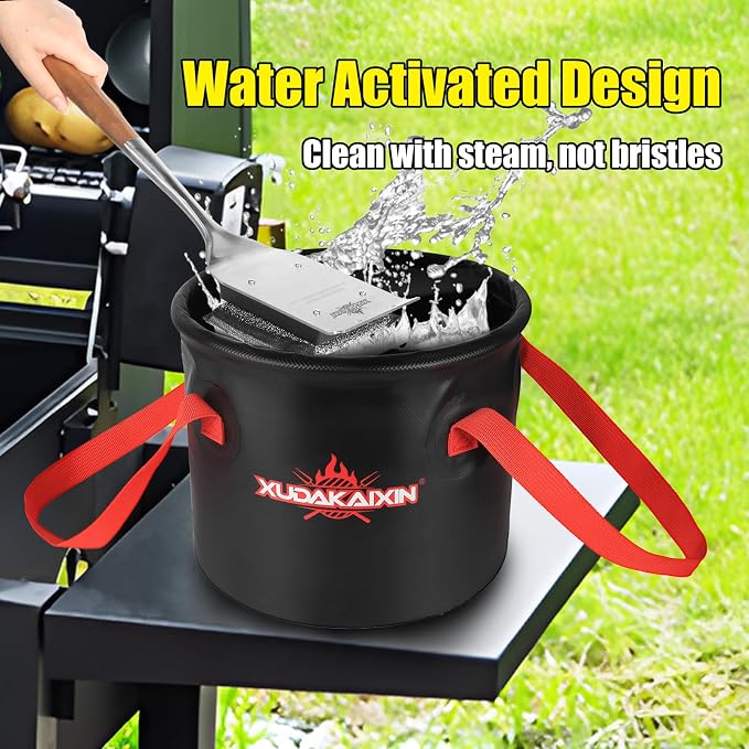 Grill Brush Bristle Free, Unique Steel Fibers Pad Perfect - Image 2