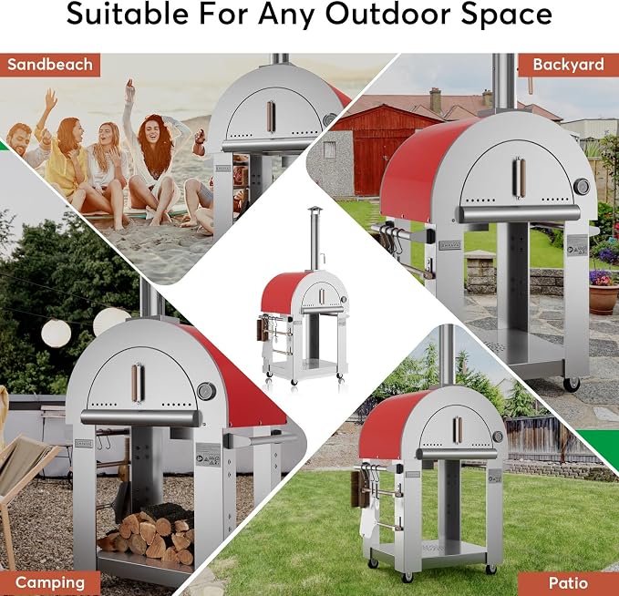 Empava Pizza Oven with Open Shelf and Wheels - Image 6