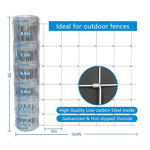 Farm Fence 3ft x 164ft Heavy Zinc Coating Cattle Fence, Galvanized Field Wire - Image 3