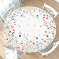 Spring Summer Floral Round Fitted Tablecloth by Unknown