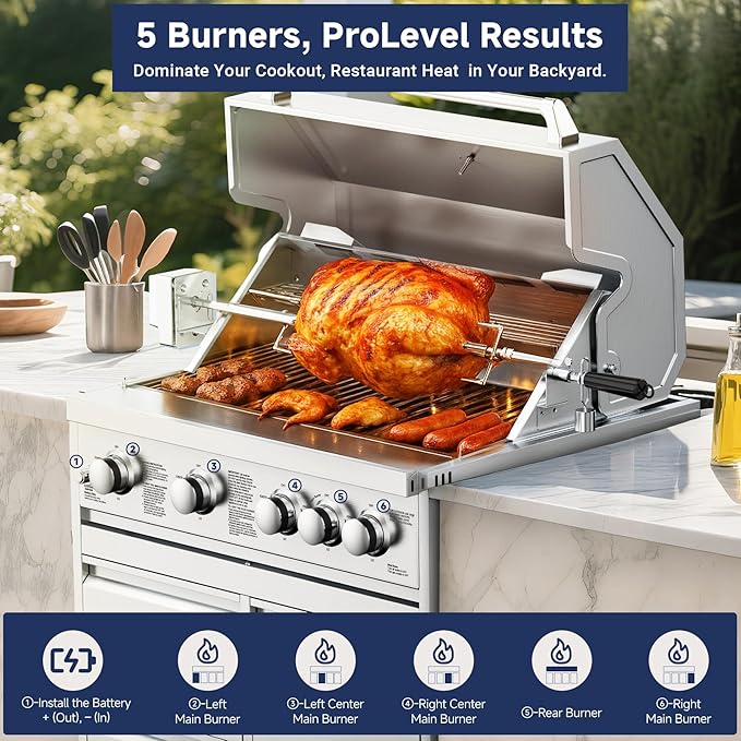 BODEGA 30 Inch 5-Burner Propane Gas Grill - Image 7