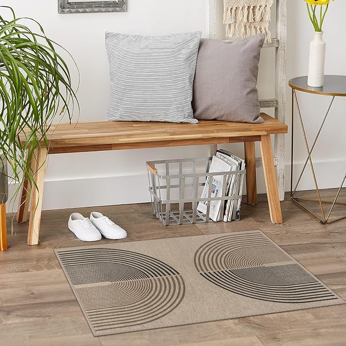 Easy Jute Rainbow Entryway Rug, 2x3 Washable Non-Slip Indoor Outdoor Doormat - Image 7