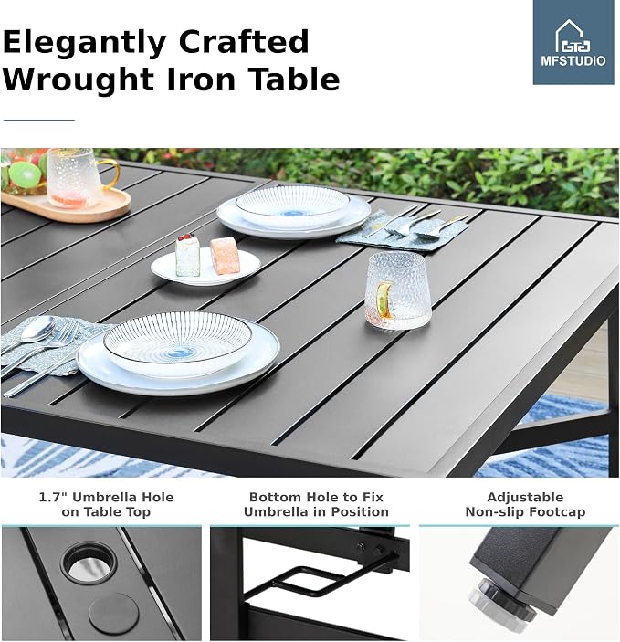 MFSTUDIO Patio Dining Set for 8, Outdoor Dining Set - Image 6