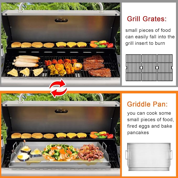 GasSaf Universal Stainless Steel Griddle, Large Grill Flat Top Pan - Image 4