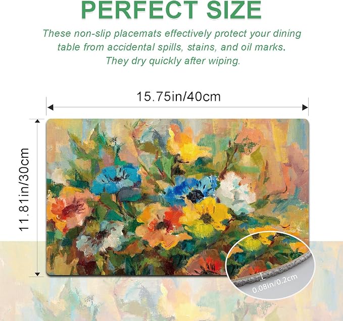 Spring Floral Placemats Set of 4 - Image 3