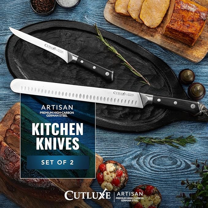 Cutluxe Carving Knife Set for BBQ & Brisket – Razor Sharp German Steel Slicing - Image 5