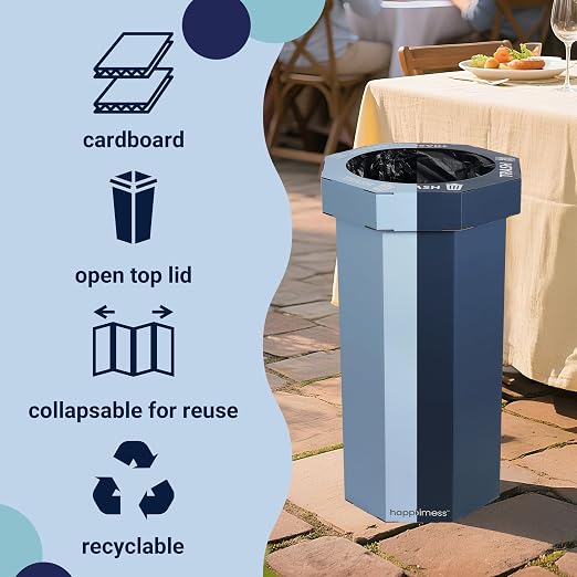 Eyely MPH1302B-2SET Sal 25-Gallon Disposable Corrugated Cardboard Event Trash - Image 2