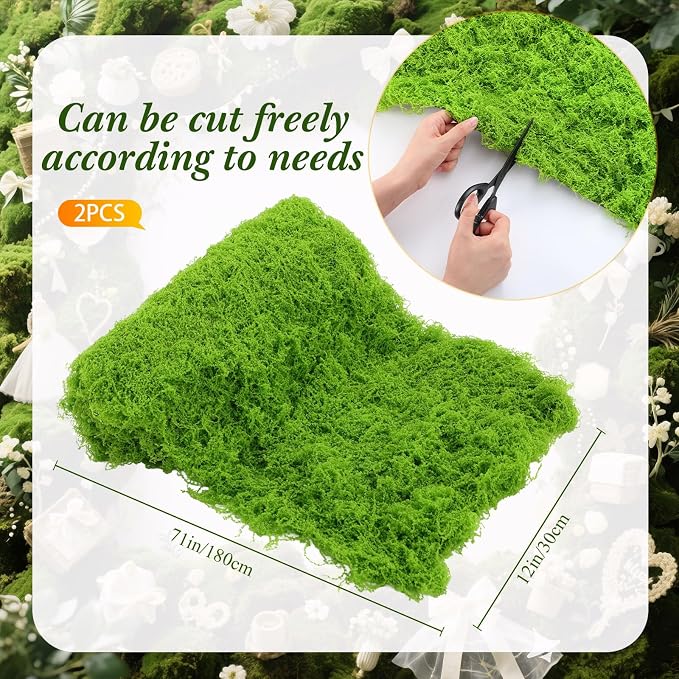 Zeyune 2 Pcs Fake Moss Table Runner - Image 2