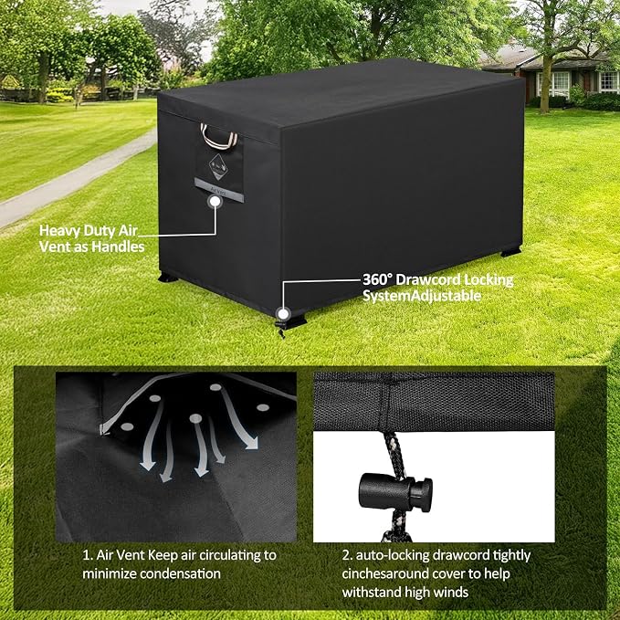 QH.HOME Fire Pit Cover Rectangular Super Waterproof 44" L x 28" W x 24" H - Image 7