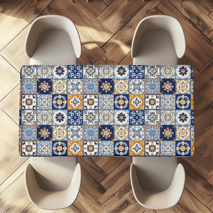 Rectangle Table Cloth Cover Waterproof Elastic Fitted Polyester Fitted - Image 5