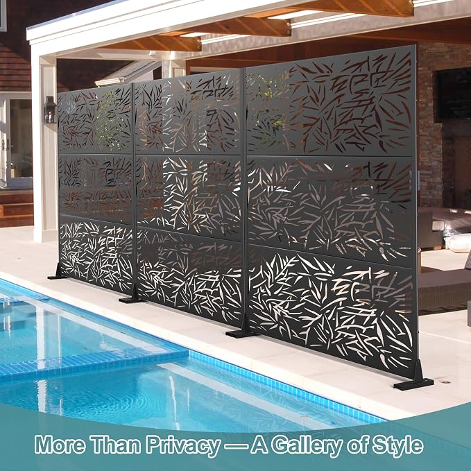 Metal Privacy Screen Outdoor Freestanding Privacy Wall Panels and Decorative - Image 6