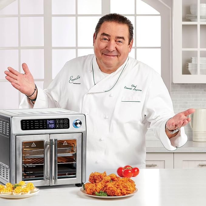 Emeril Lagasse Extra Large French Door Air Fryer Toaster Oven Combo, 24 Cooking - Image 7