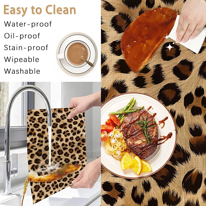 Leopard Skin Texture Placemats Set of 6, Placemats Washable Kitchen Dining - Image 5