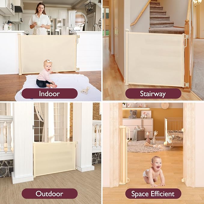 Momcozy Retractable Baby Gate, Extends up to 55" Wide, Child Safety Baby Gates - Image 6