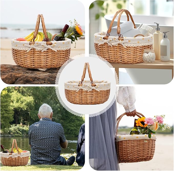 G GOOD GAIN Wicker Picnic Basket - Image 5