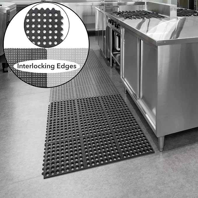 GRIDMANN Rubber Interlocking Floor Mat, Commercial Kitchens, Bar Floors - Image 4