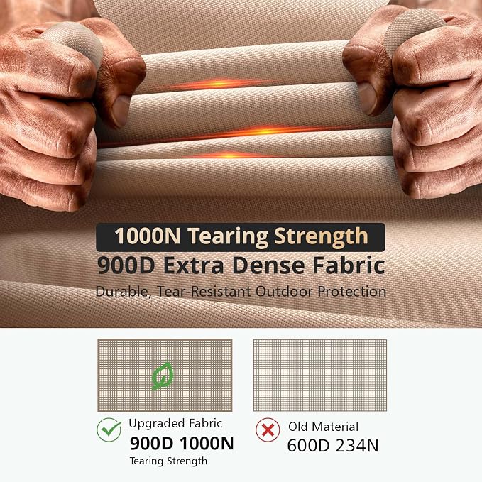 QH.HOME Fire Pit Cover Square-29-30 Inch Heavy Duty 900D Strong Tear-Resistant - Image 3