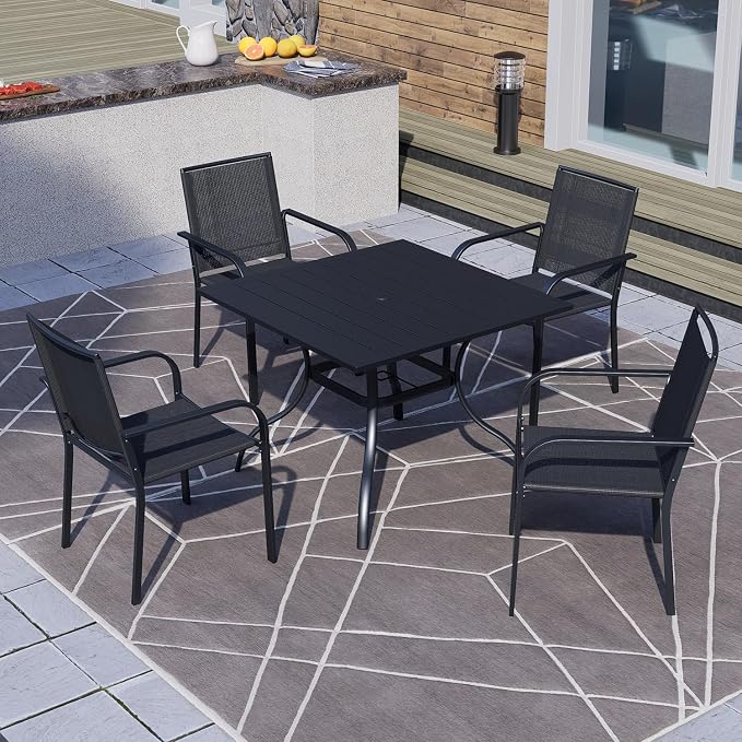 Patio Dining Square Table Outdoor Steel Table - Image 2