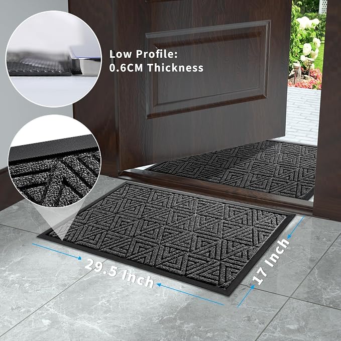 Yimobra Outdoor Mats for Front Door 29.5x17, Stops Mud & Dirt at Entrance - Image 2