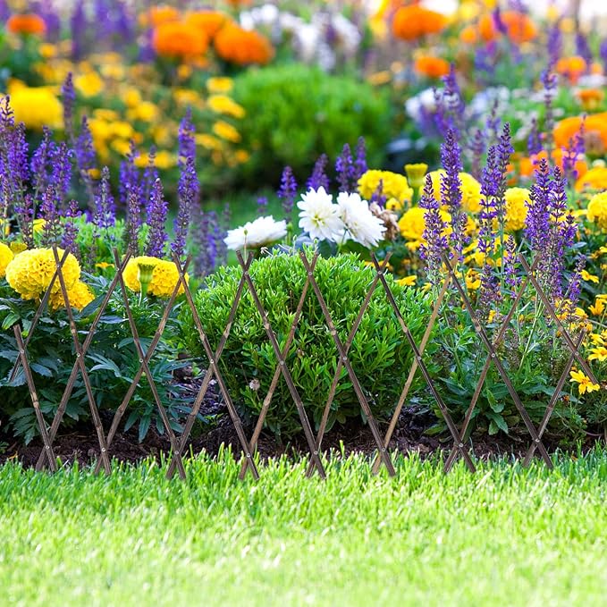 Adjustable Purple Outdoor Fence Panel 30-Inch High X 180-Inch Wide Garden Yard - Image 8