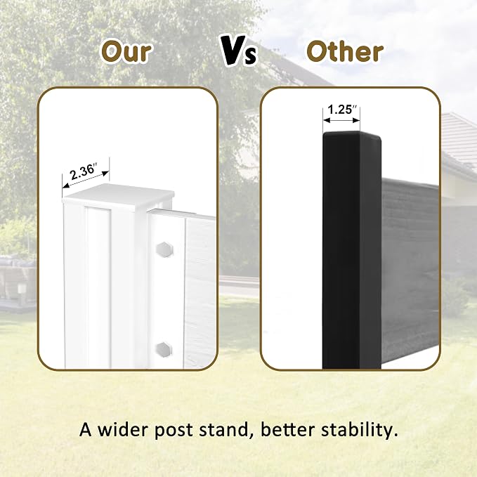 MUPATER 5ft × 3.3ft Wooden Privacy Screen, Easy No-Dig Installation, Two Setup - Image 5