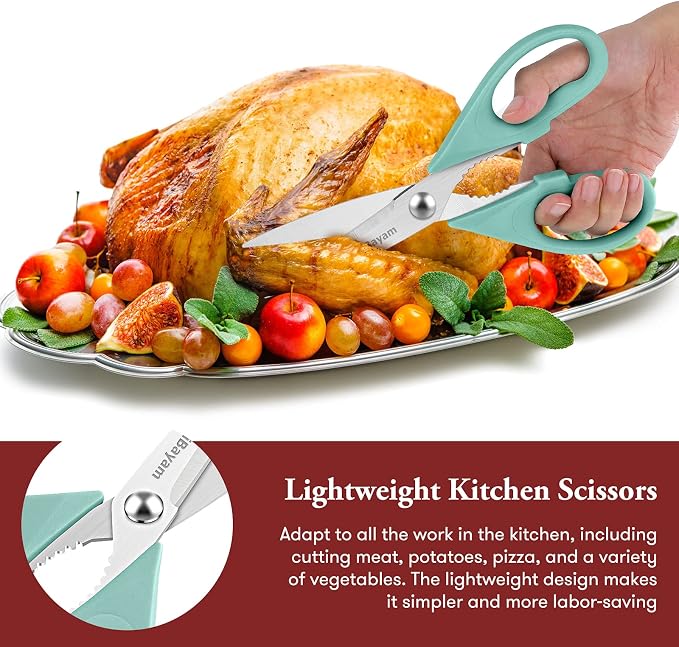 Kitchen Shears, iBayam Kitchen Scissors All Purpose Heavy Duty Meat Poultry - Image 5