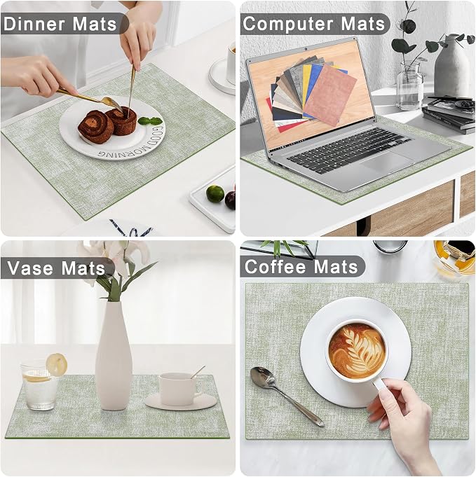 Homaxy Faux Leather Heat Resistant Placemats - Image 6