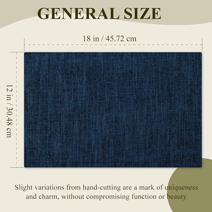 KXN Placemats Set of 8, Dual-Layer Thickened Faux Linen Table Mats, Heat - Image 6