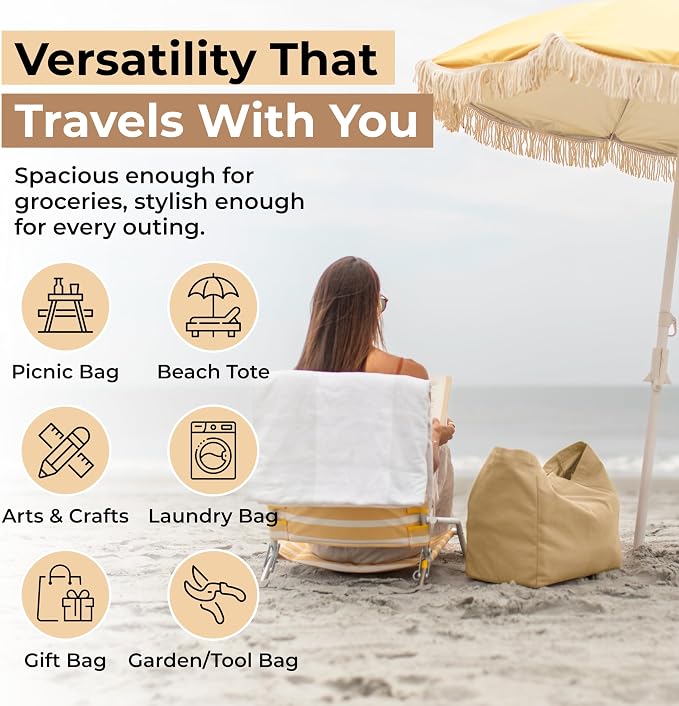 VeraMia Canvas Grocery Bag 3pc XL Set - Image 5