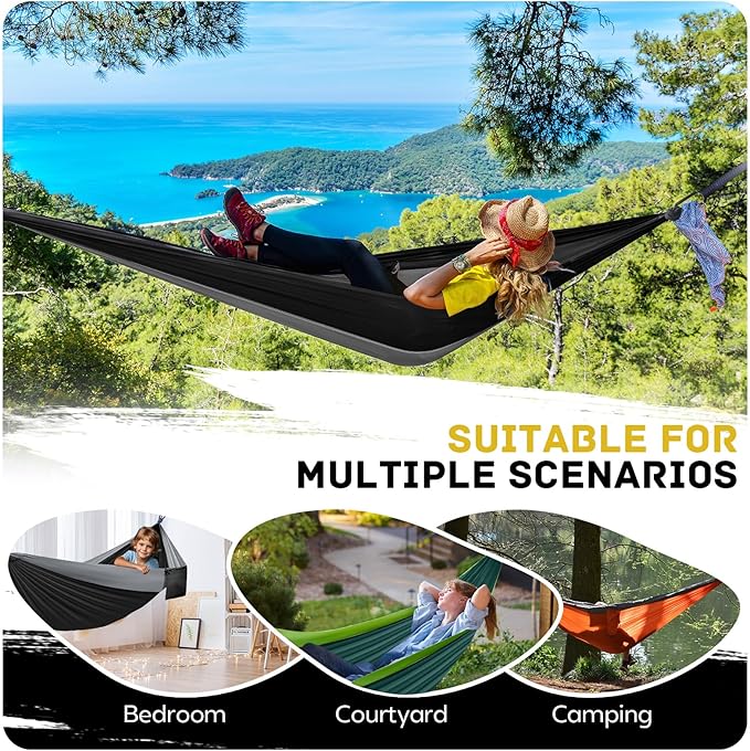 Extra Large Portable Hammock, 600 lb Capacity, 106 x 55 Inch