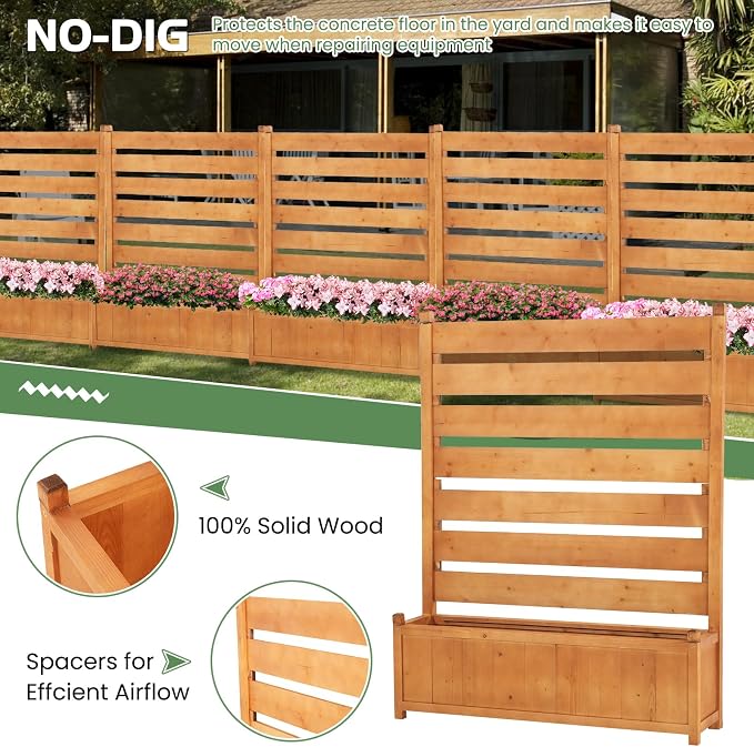 Air Conditioner Fence, Outdoor Wood Privacy Screens - Image 4