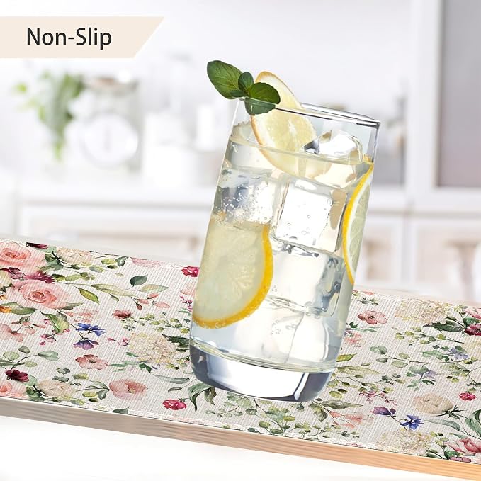 Spring Flower Placemats Set of 6, Waterproof Non-Slip Washable Table Mats Set - Image 4
