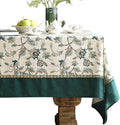 patdrea Designer Green Square Table Cloth, Vintage Floral Linen Durable by Welcometopatdrea