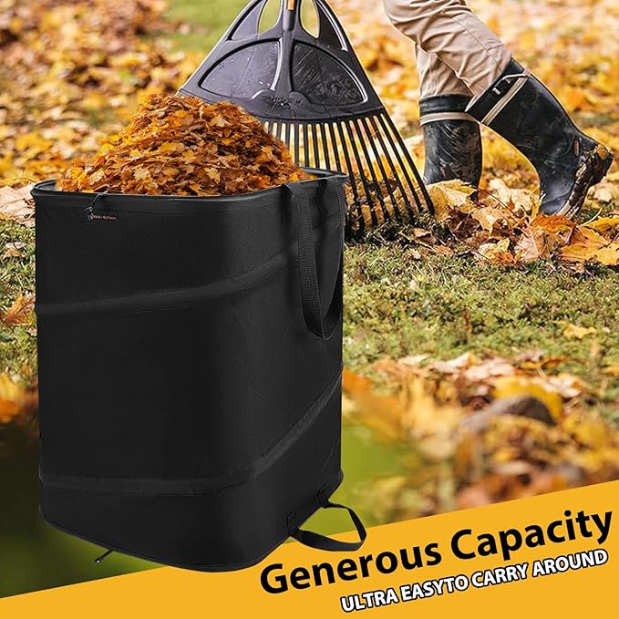 YUDI & GARDEN 46 Gallon Square Collapsible Yard Waste Bin, Collapsible Trash Can - Image 6