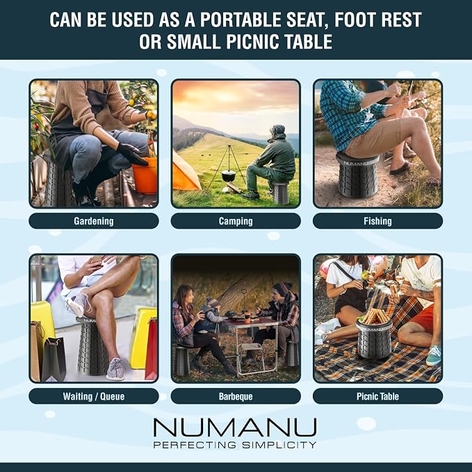 NUMANU 2025 Upgraded XXL Collapsible Stool 19.7", 1000lbs Max Weight, Wider & - Image 8
